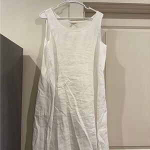 Eileen fisher white linen dress